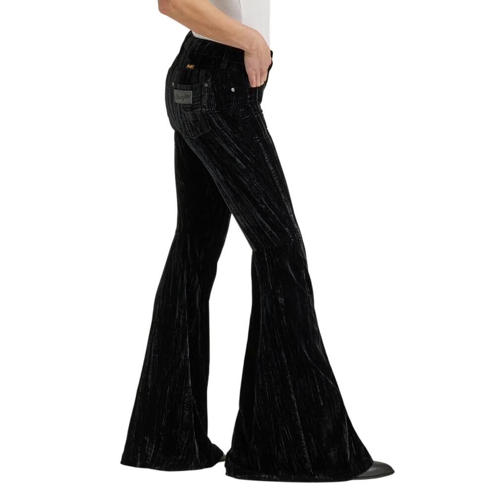 Wrangler Black Velvet High Rise Flare Pants - Picture 10 of 11